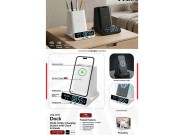  Multi-Utility Charging Station with Clock & Stands 