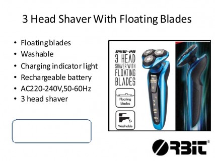 3 Head Shaver With Floating Blades