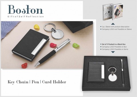 3 in 1 Card Holder, Pen And Keychain Set