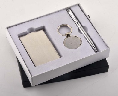 3 in 1 Steel Card holder Pen and Keychain Set