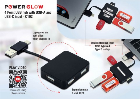 4 point USB hub with-USB-C102
