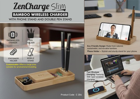 Bamboo Wireless charger with Phone Stand Bamboo Wireless charger with Phone Stand