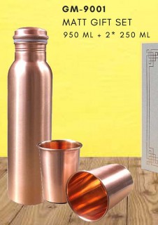 COPPER BOTTLE WITH 2 MUGS