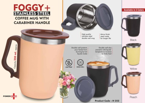Coffee Mug with Carabiner Handle
