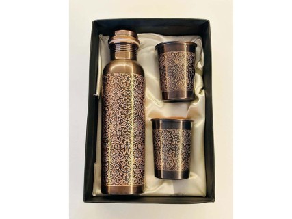 Copper Bottle with 2 Glass Set Copper Bottle with 2 Glass Set