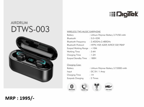 Digitek Bluetooth Earbud 