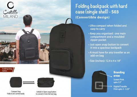Folding backpack with hard case