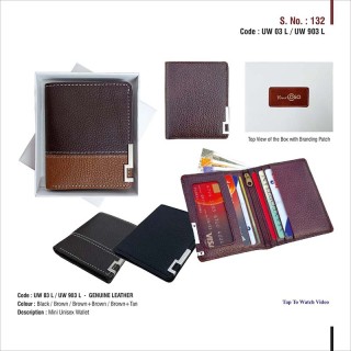 Genuine Leather Mini Unisex Wallet - Corporate Gifts
