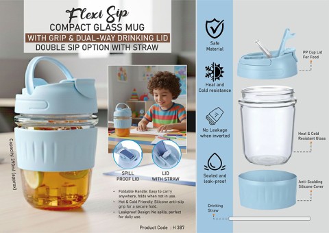 Glass Mug with Grip - 390ml