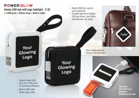 Handy USB hub with logo highlight