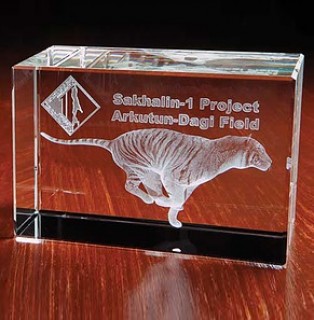 Leopard 3D Crystal Paperweight