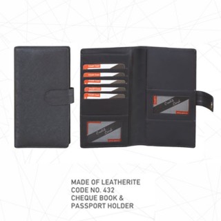 Leatherette Cheque Book And Passport Holder