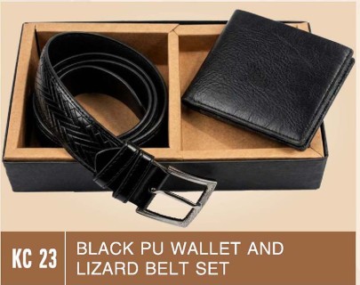 Leatherette Wallet And Belt Set - Corporate Gifts