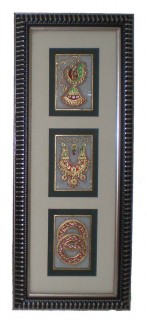 Marble 3 Tile painting with 18Kt Gold Work
