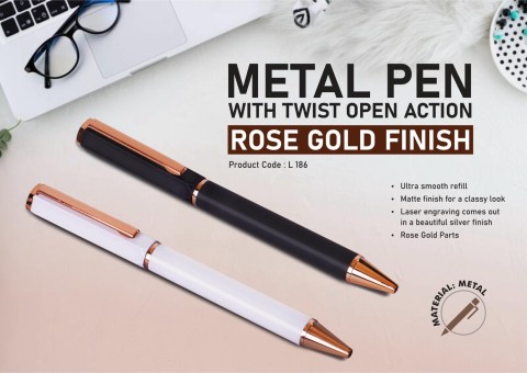 Metal pen with Twist Open Action 