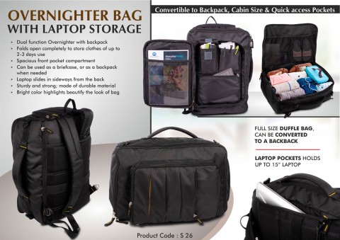 Overnighter Bag with Laptop Storages