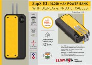 Power bank with Display & In-Built Cables 