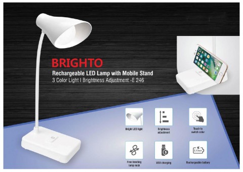 Rechargeable LED lamp with mobile stand