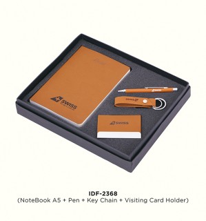 Set Of 4pcs Pen, Visiting Card, Keychain set and Note Book