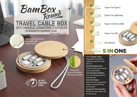 Travel Cable Box with Universal Connectors Travel Cable Box with Universal Connectors