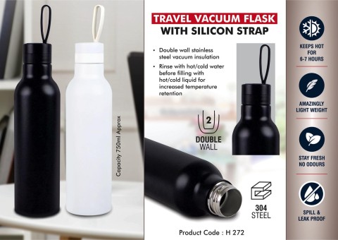 Vacuum Flask with Silicon Strap