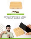 Wireless Charger with USB Hub  Pine 