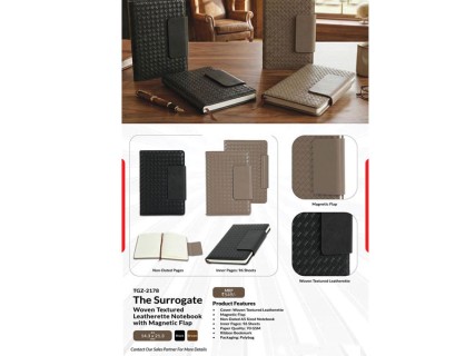 Woven Textured Leatherette A5 Notebook